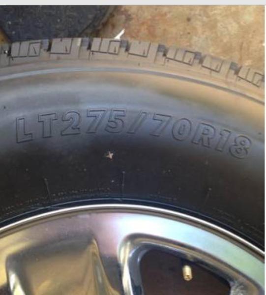 BRAND NEW 275/70/R18 DODGE RAM TIRES AND RIMS, 1