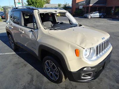 Jeep : Renegade Limited 4WD 2015 jeep renegade limited 4 wd salvage wrecked fixer car low mileage l k