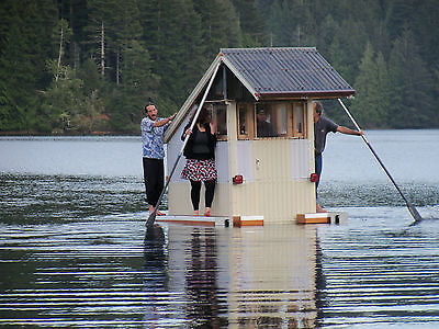 Micro Mini Tiny House Boat Floating Cabin Sheltered Raft