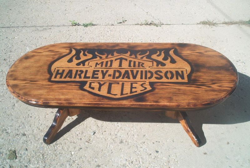 ONE OF A KIND HARLEY DAVIDSON COFFEE TABLE{BAD ASS}