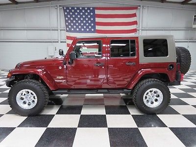 Jeep : Wrangler Unlimited Sahara 4x4 Lifted Unlimited 4-Door 4 Lift New Tires Winch Hardtop V6 Manual Leather Low Miles Nav