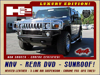 Hummer : H2 4X4 LUXURY EDITION-NAVIGATION-REAR DVD-SUNROOF! HEATED LEATHER-5 LINK AIR SUSPENSION-BFG TIRES-UPGRADED WHEELS-BRUSH GUARD-BOSE!