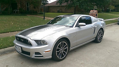 Ford : Mustang GT 2013 ford mustang gt premium 2 door 5.0 l silver w black stripes leather
