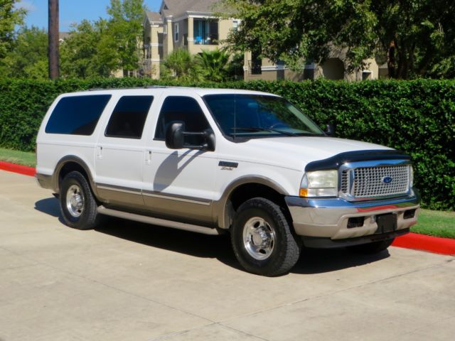 Ford : Excursion 7.3L DIESEL! 1 owner 7.3 l limited 3 rd row tv dvd tow mirrors new tires fresh trade tx owned