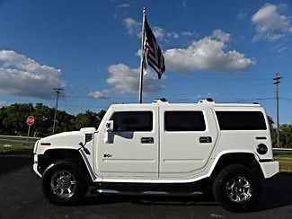 Hummer : H2 WHITE OUT H2 LUXURY WHITE OUT*H2*SUV*NAV*3RD ROW*CHROME*CARFAX CERT*CUSTOM LEATHER*WE FINANCE*FLA