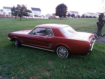 Ford : Mustang High Coupe 2-Door 3 speed clasic emberglow 1966 mustang coupe 6 cyl