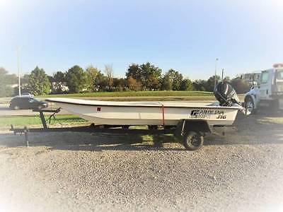 16 FOOT 2009 CAROLINA SKIFF BOAT WITH A 2007 EFI 4 STROKE 25 HP MERCURY MOTOR