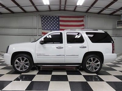 GMC : Yukon AWD White Denali 6.2L Warranty Financing Leather Nav Sunroof Tv Dvd Chrome 22s Clean