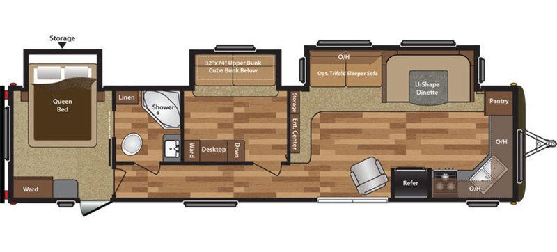 2017 Keystone Rv HIDEOUT 38FKTS TRAVEL TRAILER