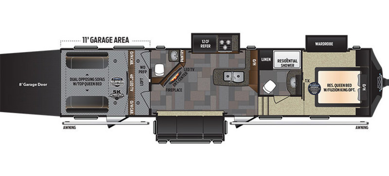 2017 Keystone Rv FUZION 371 TOY HAULER