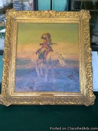 CHARLES M RUSSELL OIL PAINTING