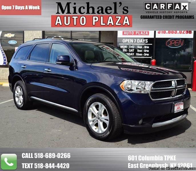 ONE OWNER Clean Carfax 2013 Dodge Durango Crew, Blue with Gray Leather...