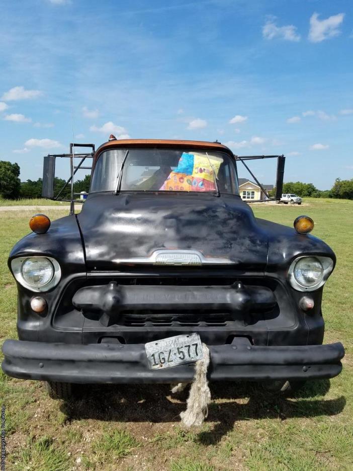 1957 Chevrolet black vintage farm truck