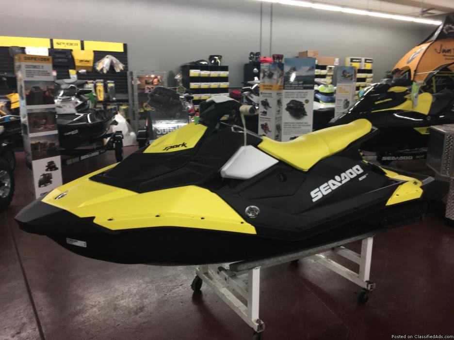 SALE! NEW 2016 Sea-Doo Spark 3-Up 900 HO ACE iBR & Conv in Pineapple - $6999