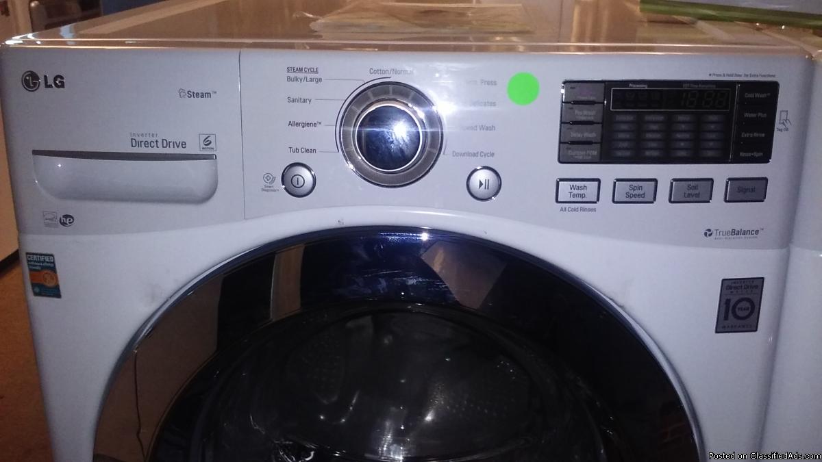 Scratch & Dent LG Front Loading Heavy Duty Washer/gas dryer with Steam, 2